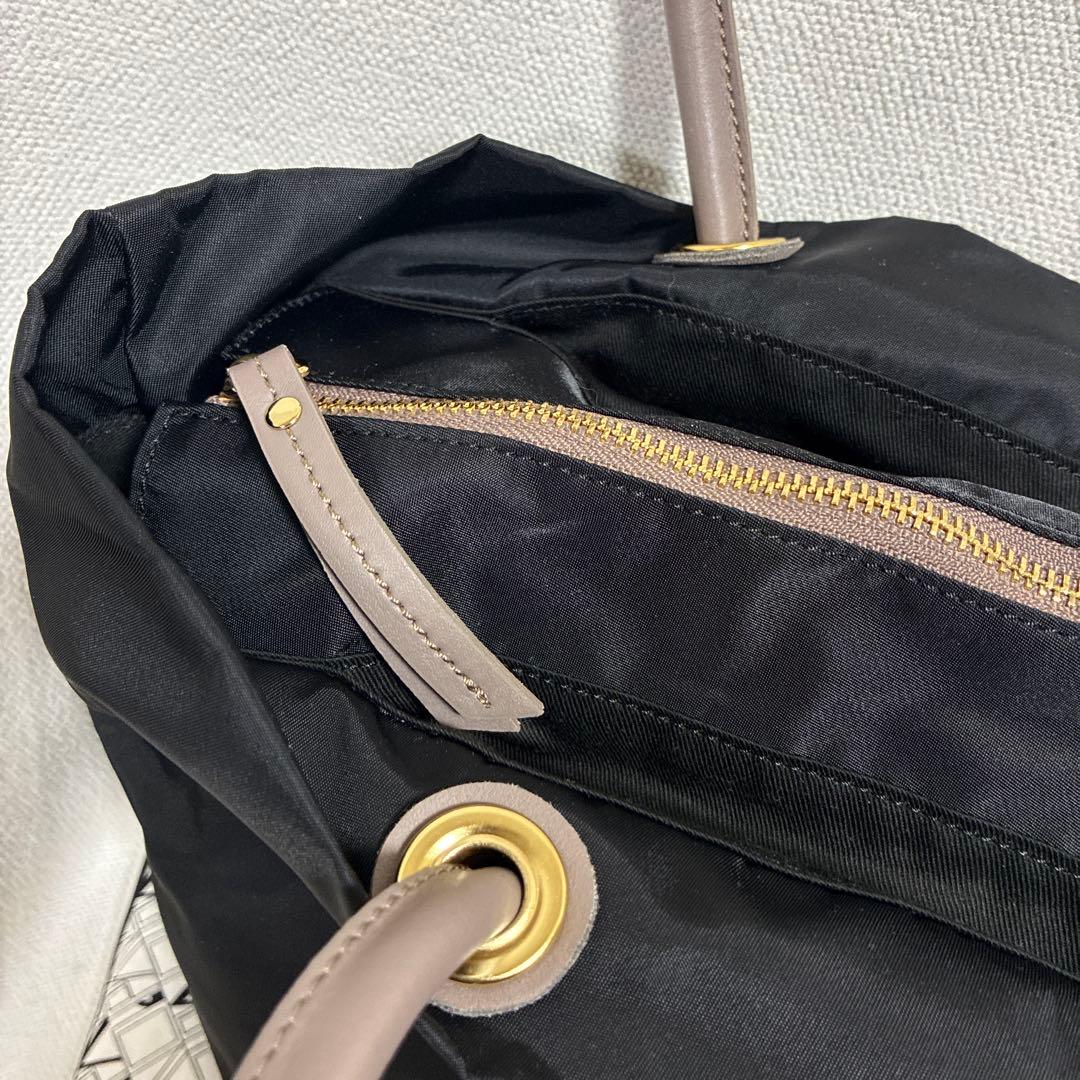 ヴィオラドーロ　ビアンカ　M ブラックXトープ　トートバッグ　ノットハンドル