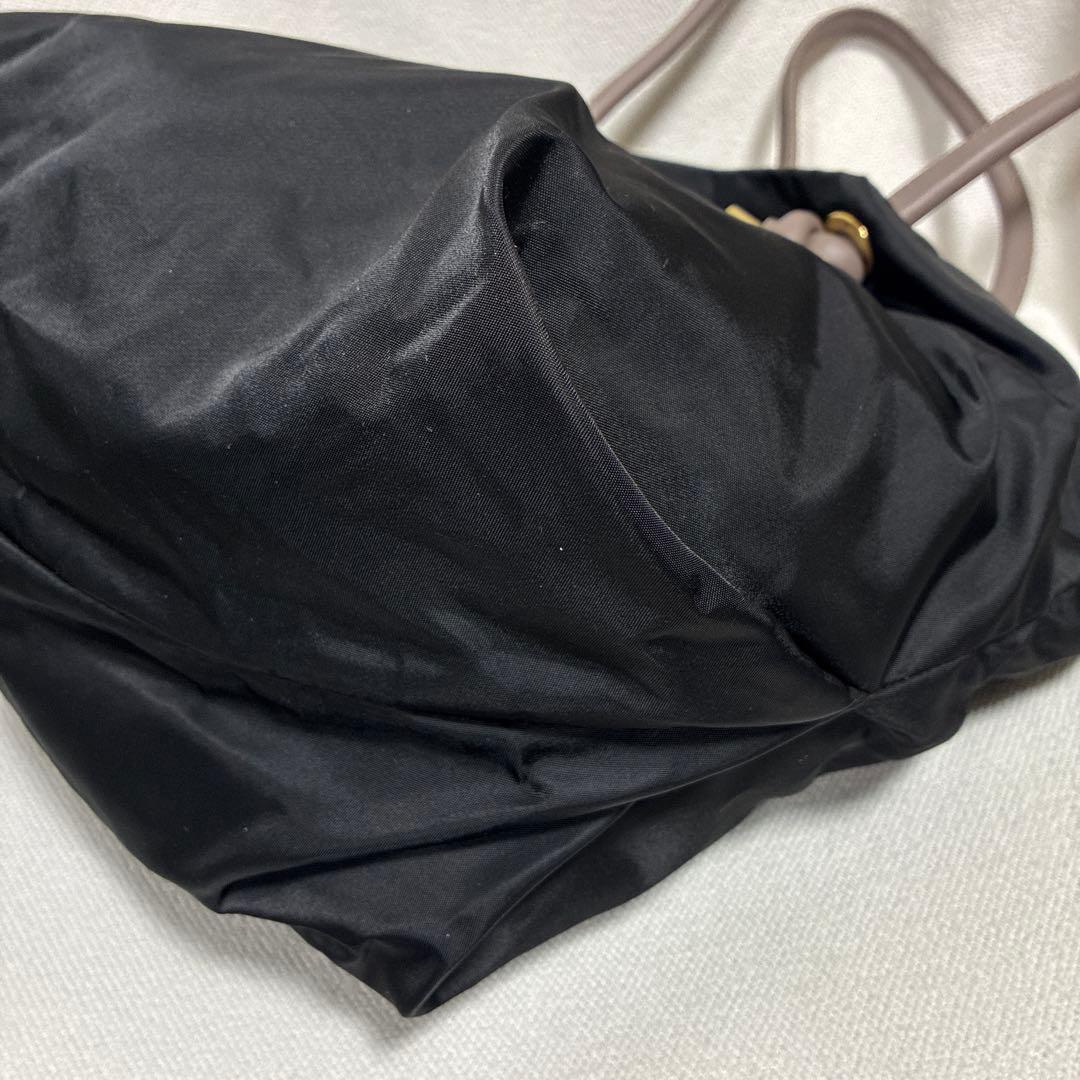 ヴィオラドーロ　ビアンカ　M ブラックXトープ　トートバッグ　ノットハンドル
