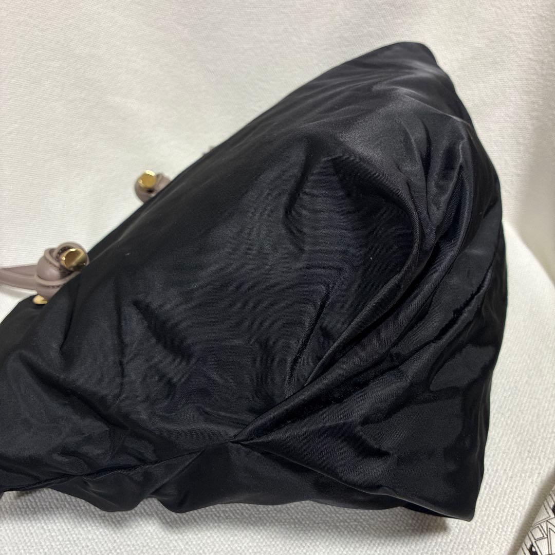 ヴィオラドーロ　ビアンカ　M ブラックXトープ　トートバッグ　ノットハンドル