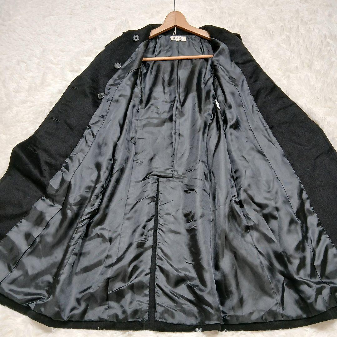 極美品　ジュール　ロングコート　ベルト付き　日本製カシミヤ100％　黒　Mサイズ