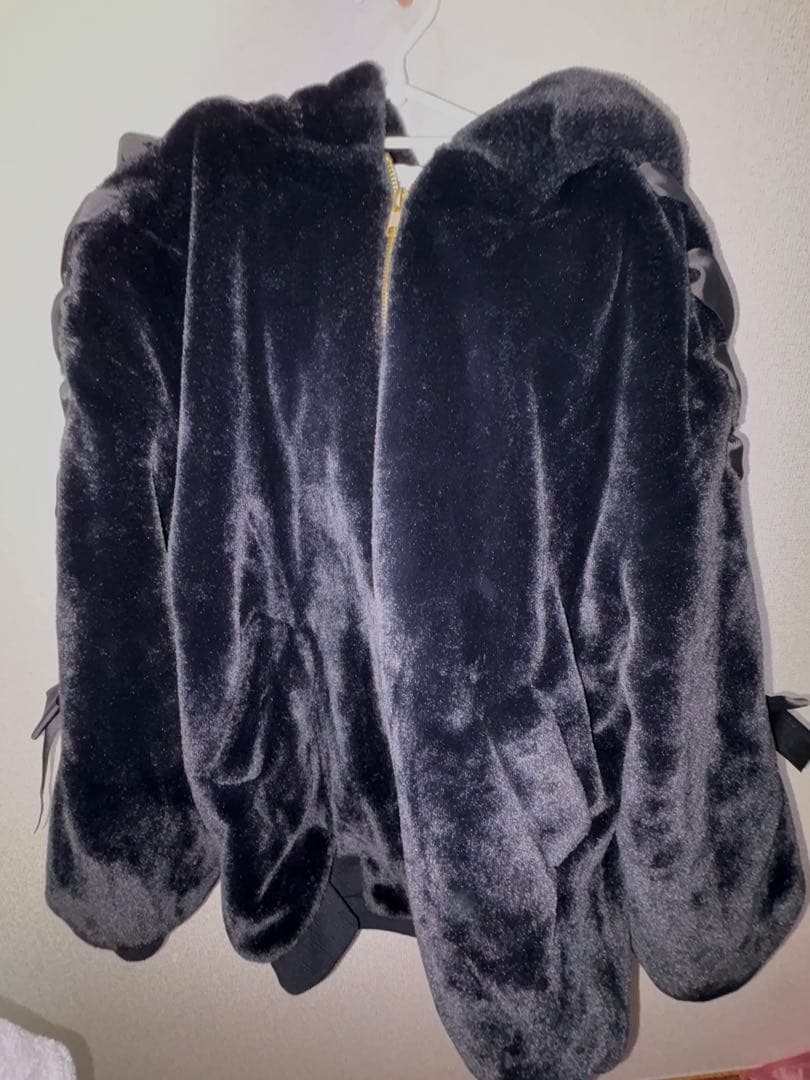 最終値下げLIZLISA リボンうさみみファーブルゾン ブラック