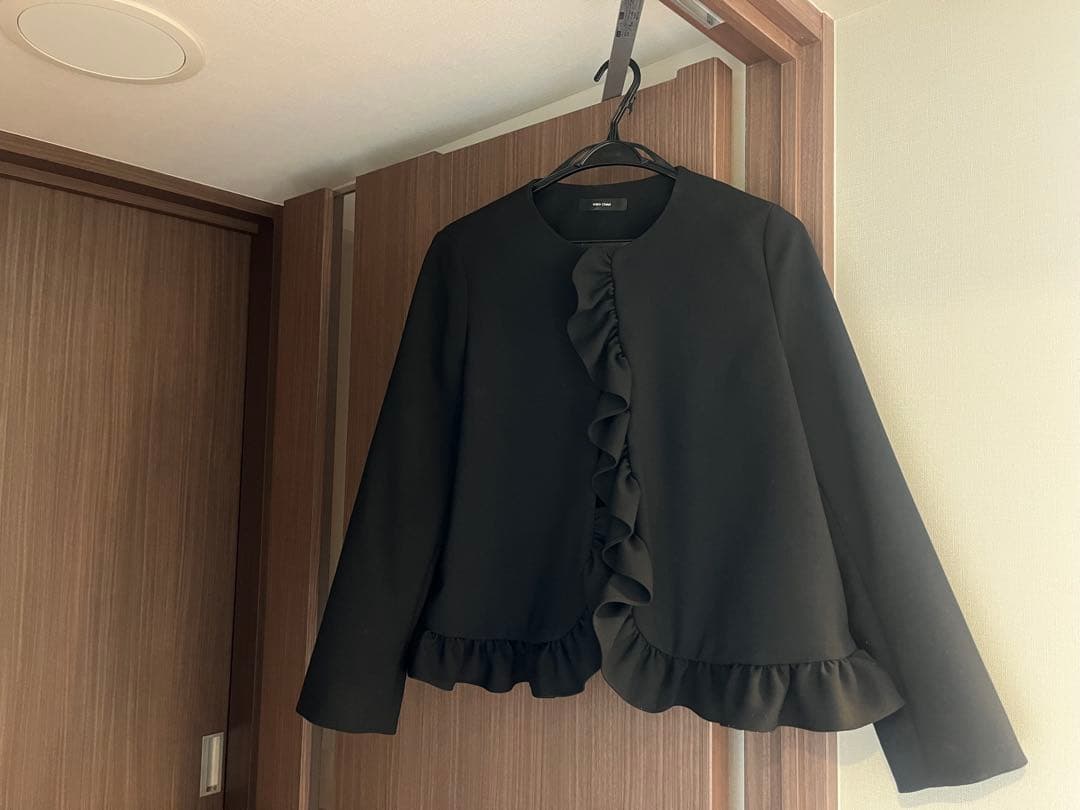 YOKOCHAN ラッフルフロントノーカラージャケット/36