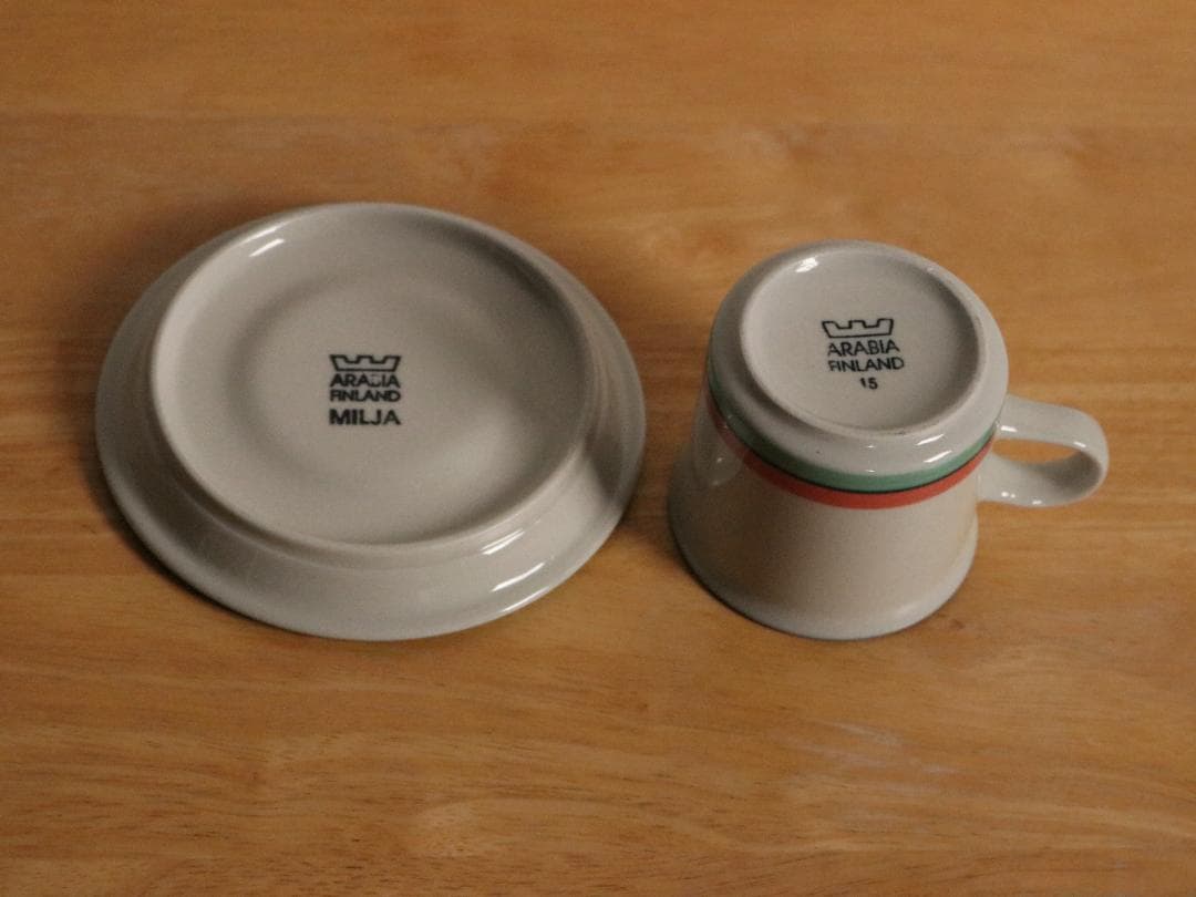 ARABIA ミルヤ（ミリヤ） Milja　トリオ 1客セット　北欧ヴィンテージ