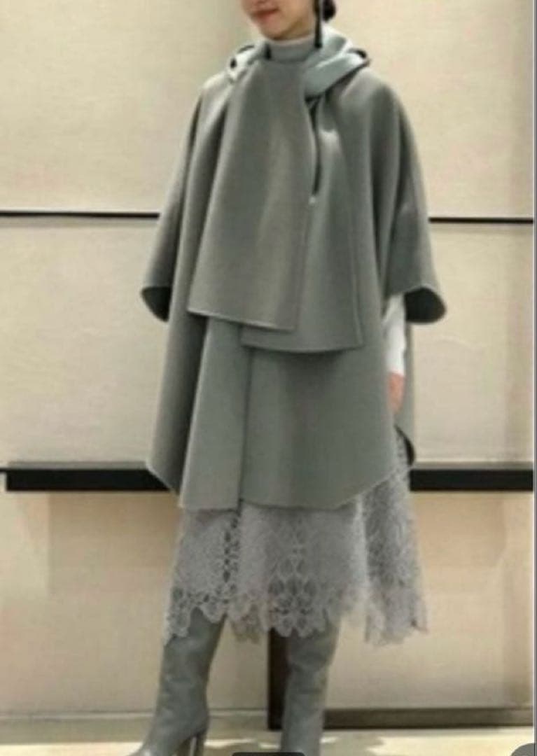 ADORE｜定価8.5万 2TONE リバーフードコート ケープ 38