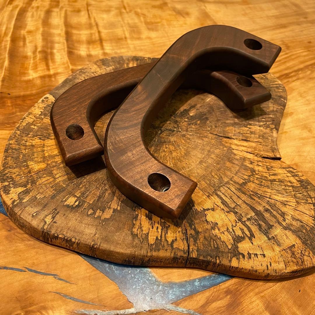 ハイエース用ウォールナットアシストグリップ　　Ａピラー2個セット