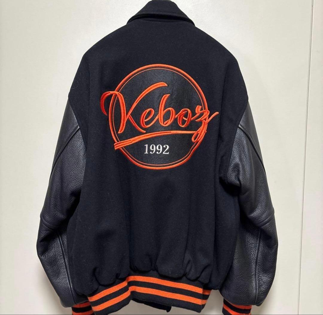 Keboz ケボズ ブルゾン　レザー 　　黒/オレンジ