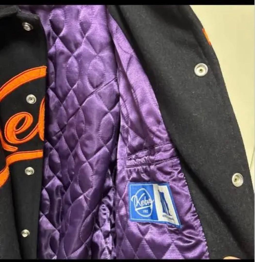 Keboz ケボズ ブルゾン　レザー 　　黒/オレンジ