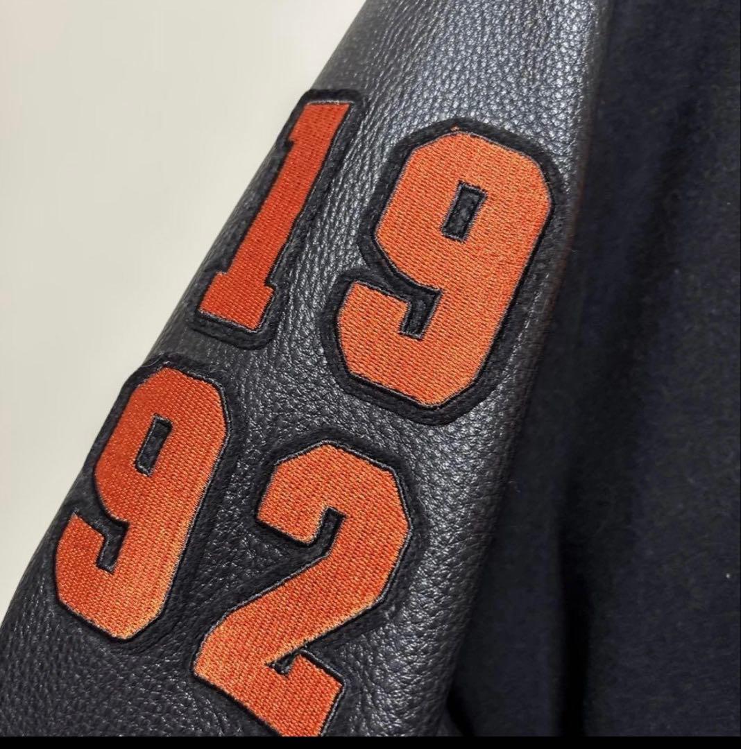 Keboz ケボズ ブルゾン　レザー 　　黒/オレンジ