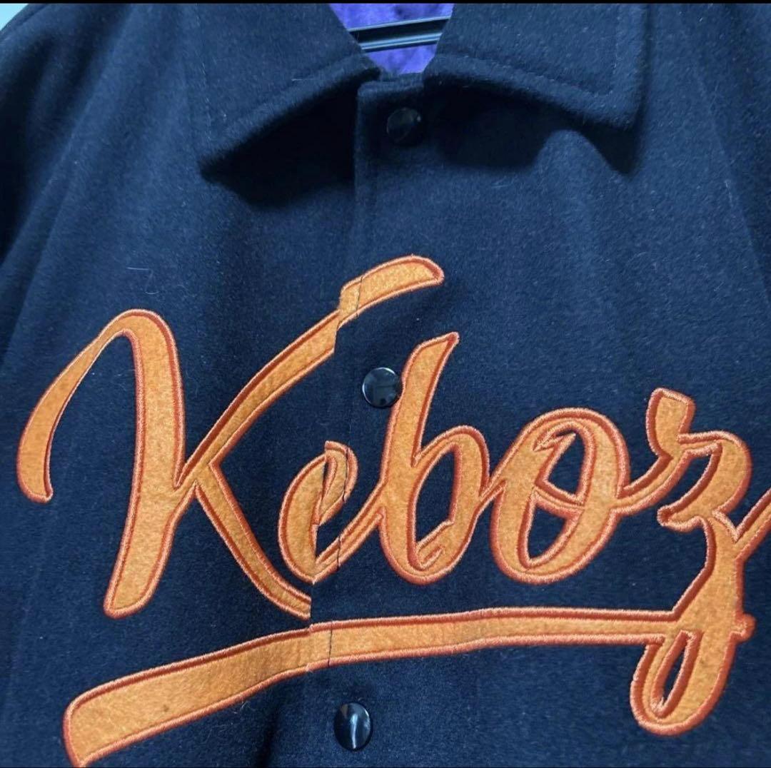 Keboz ケボズ ブルゾン　レザー 　　黒/オレンジ