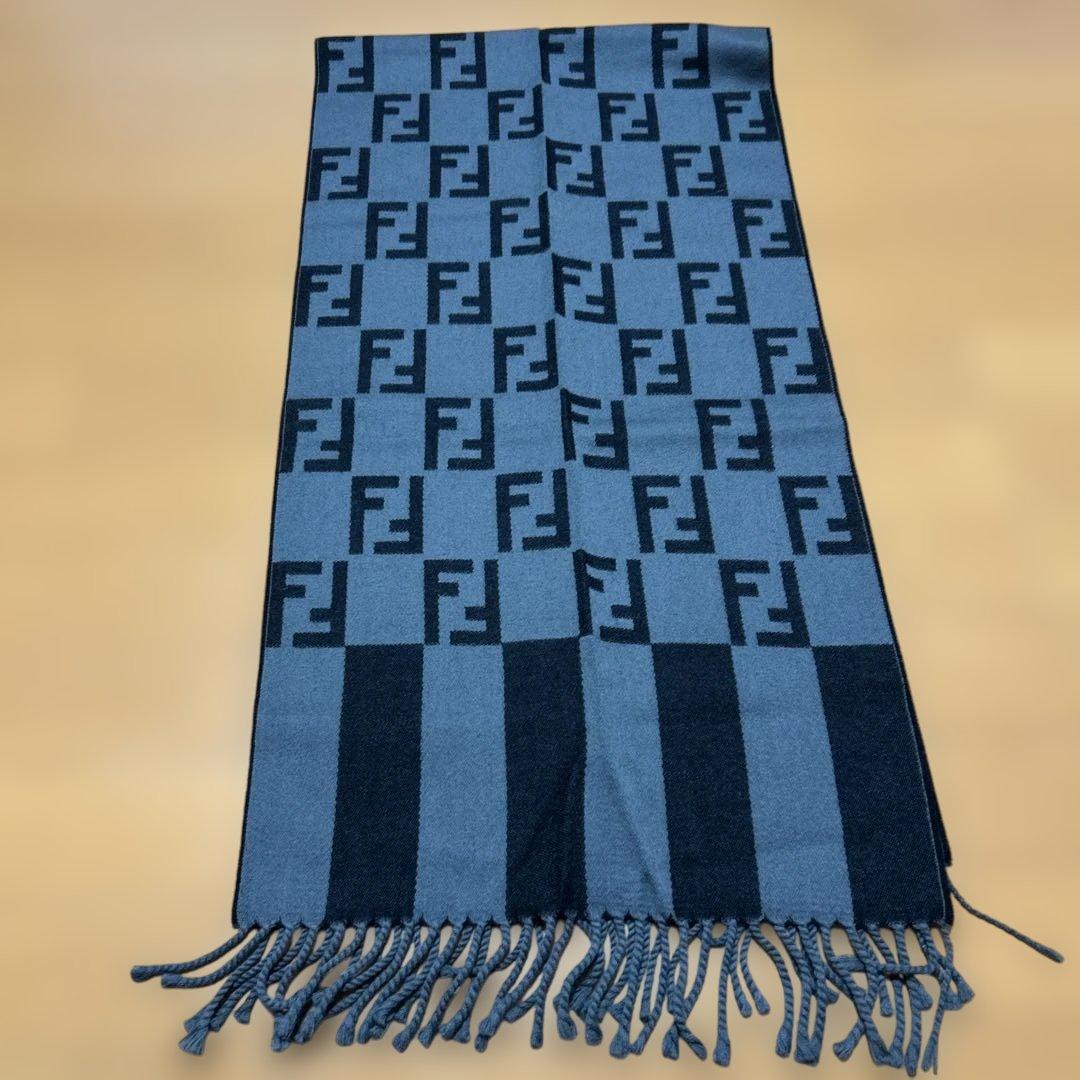 FENDI FFズッカ柄 ウールマフラー