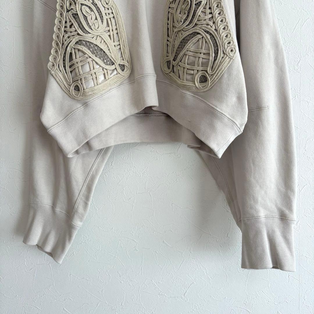 25SS 美品 マメクロゴウチ コード刺繍 スウェット トレーナー L