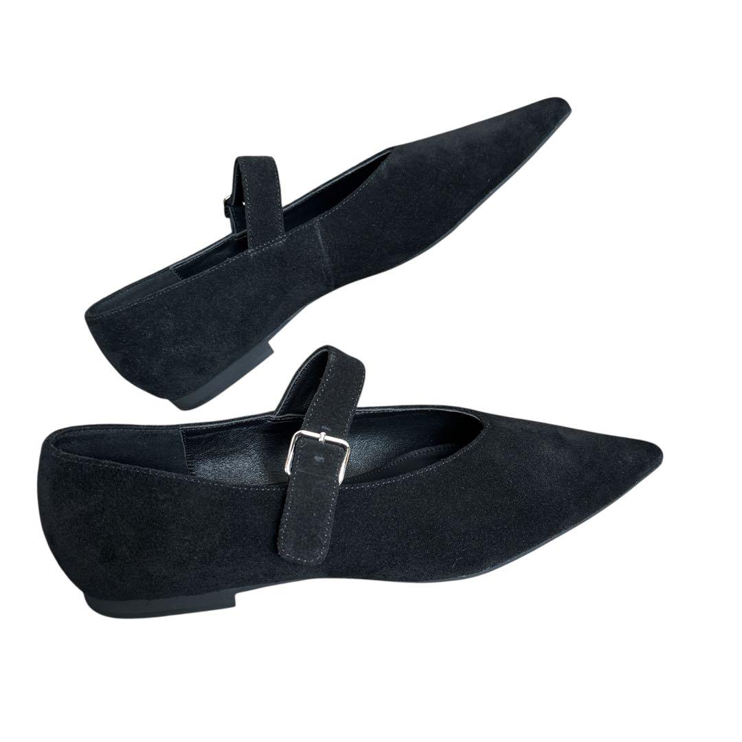 未使用✨ エトレトウキョウ メリージェーン 24.5 スエード ポインテッドトゥ