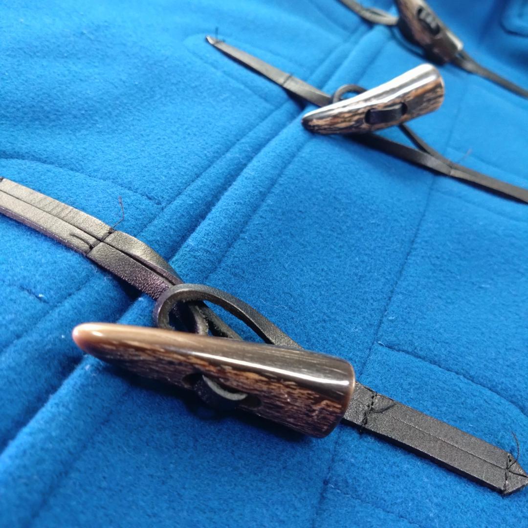 Ｌ　シップスSHIPS ダッフルコート メリノウール 140S トグル　青　Ｌ