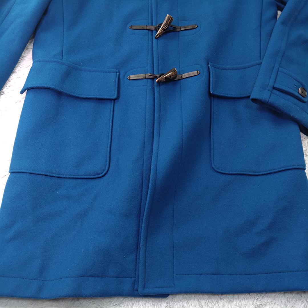 Ｌ　シップスSHIPS ダッフルコート メリノウール 140S トグル　青　Ｌ