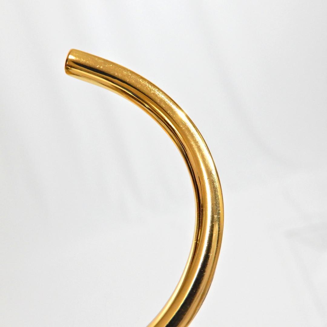 LOEWE ロエベ　バングル ブレスレット　アナグラム　メタル×レザー