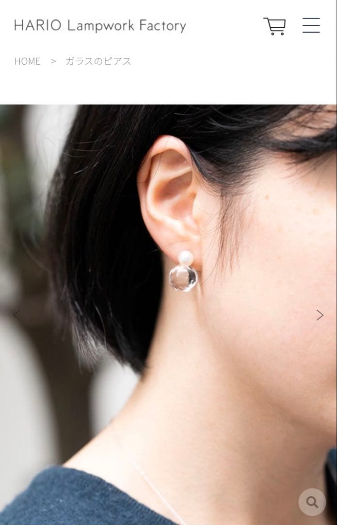 ［新品］HARIO Lampwork Factory パール　ガラス　ピアス