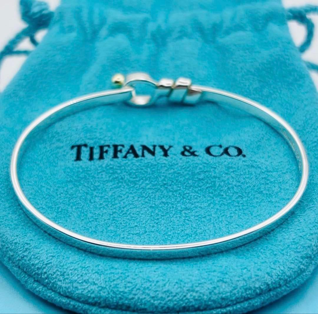 【極美品】ティファニー バングル フックアイ コンビ 925 750