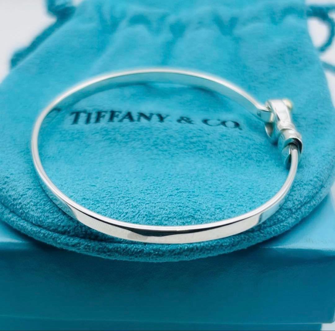 【極美品】ティファニー バングル フックアイ コンビ 925 750