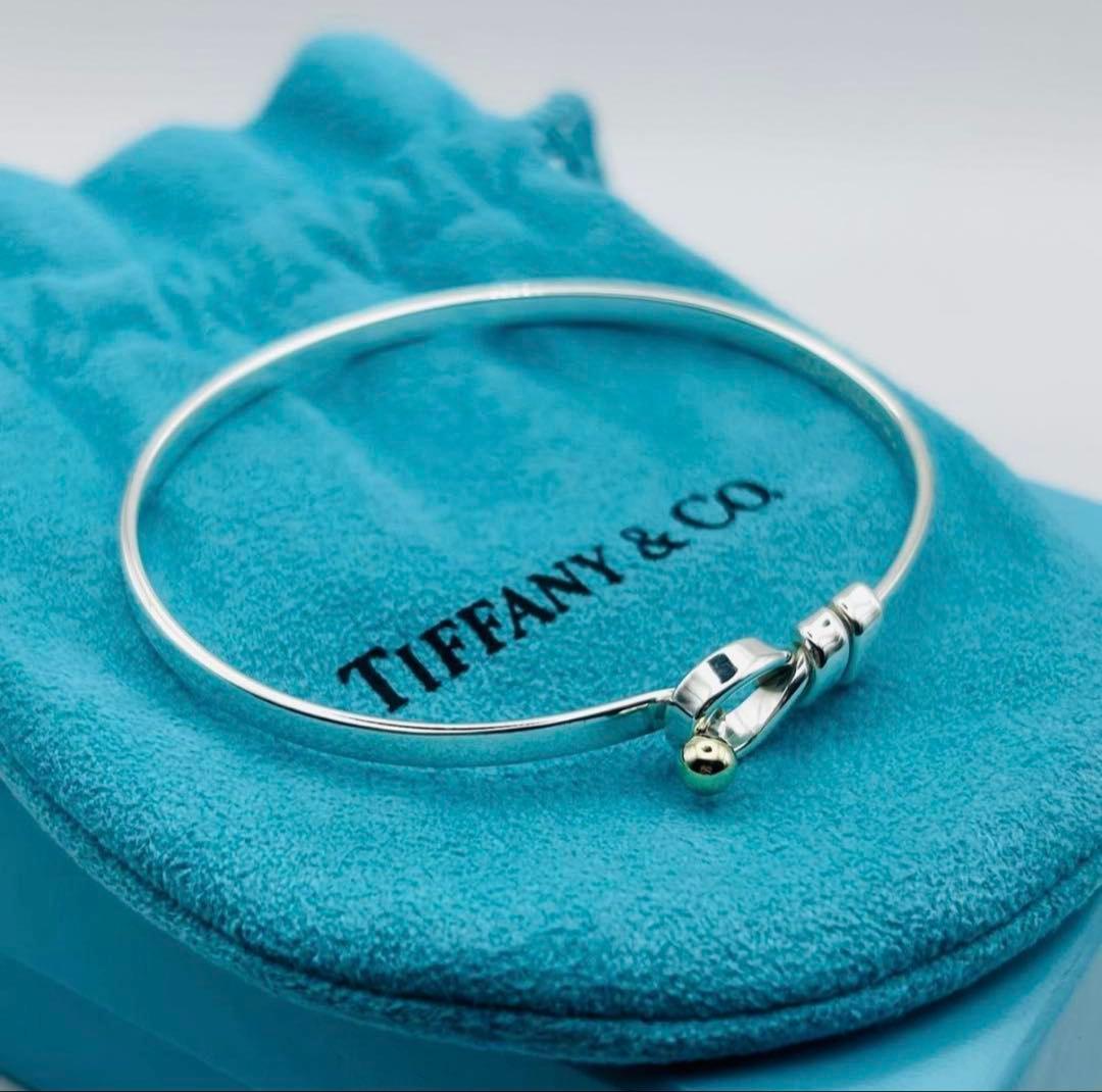 【極美品】ティファニー バングル フックアイ コンビ 925 750
