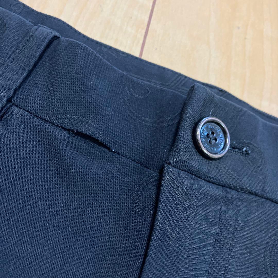 MARK&LONA マークアンドロナ　ストレッチパンツ　総柄　ブラック　38