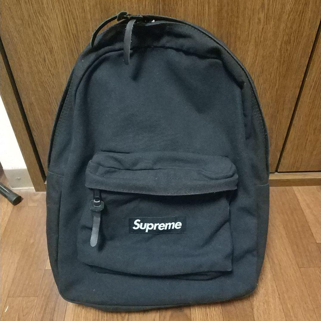 Supreme ボックスロゴ キャンバス バックパック　ブラック