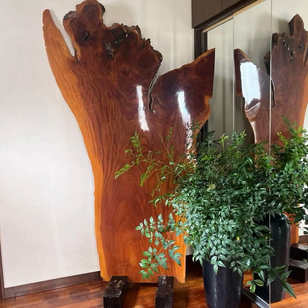 一枚板　ケヤキ　インテリア　木　天然　テーブル　衝立　玄関飾り