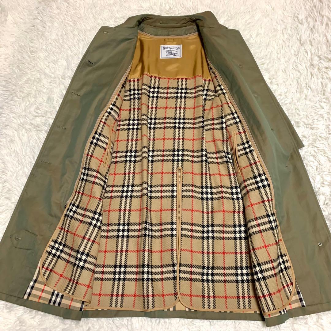 【美品】 バーバリーズ ステンカラー コート オリーブ 11号 ウールライナー