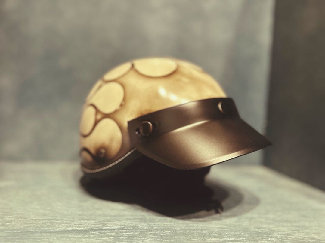 ジャンク品　ポリスヘルメット　新品　エイジング加工　ハーレー　チョッパー