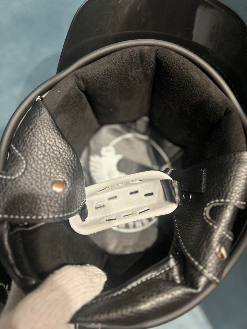 ジャンク品　ポリスヘルメット　新品　エイジング加工　ハーレー　チョッパー