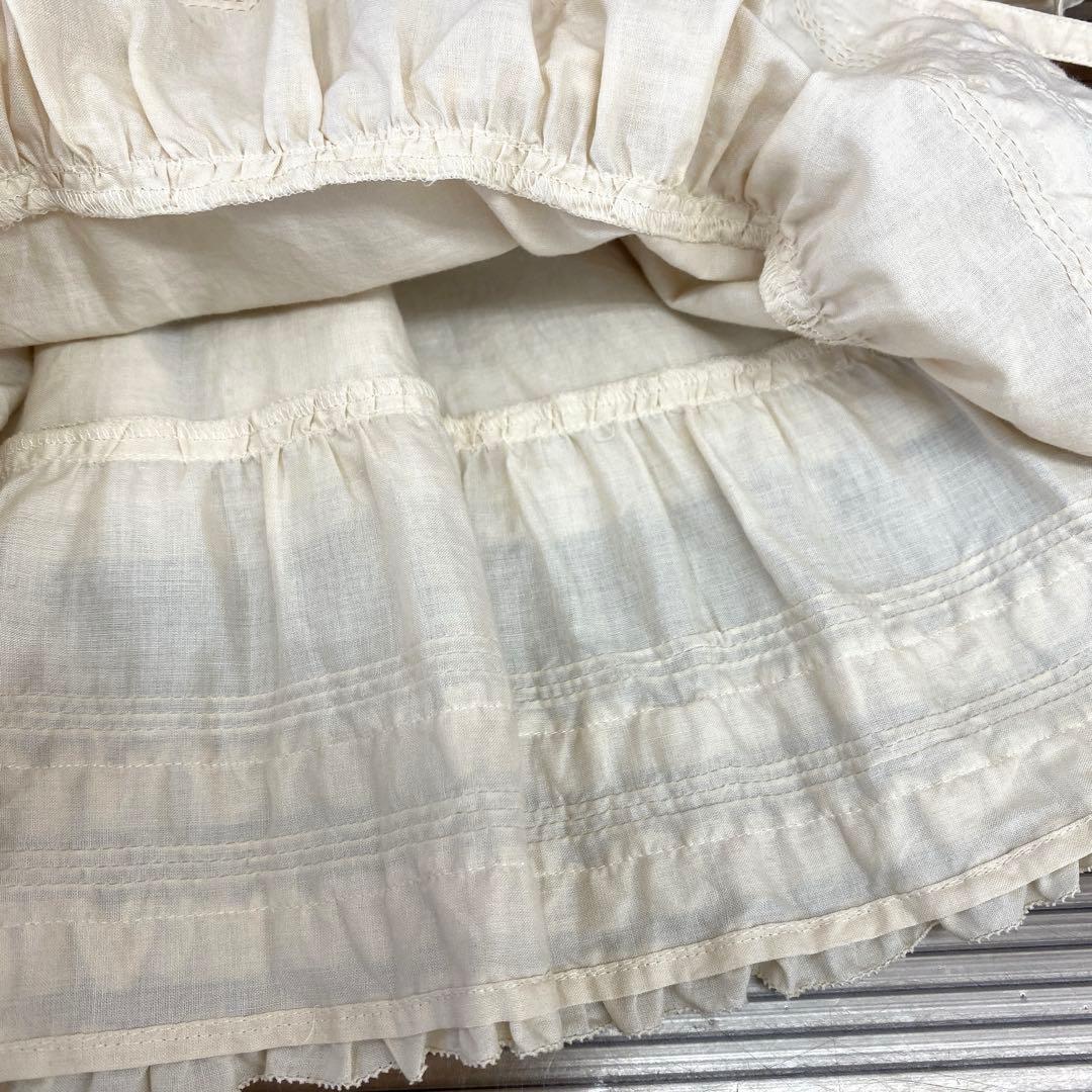 <極美品>ピンクハウス 綿ローン 半袖チュニックブラウス 生成り バニラ