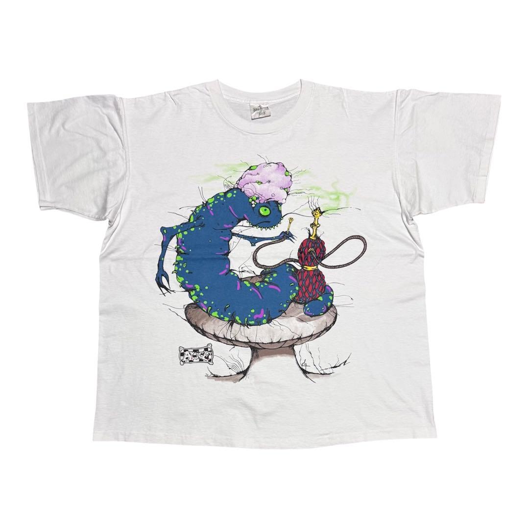 XL 90s ビンテージ 不思議の国のアリス イモムシ Tシャツ ANDAZIA