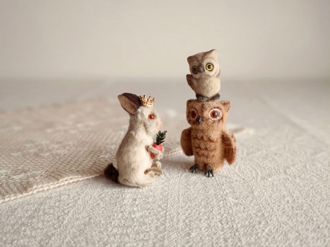 *vintage rabbit ❀ ダークグレーのお耳と尻尾 可愛い ウサちゃん