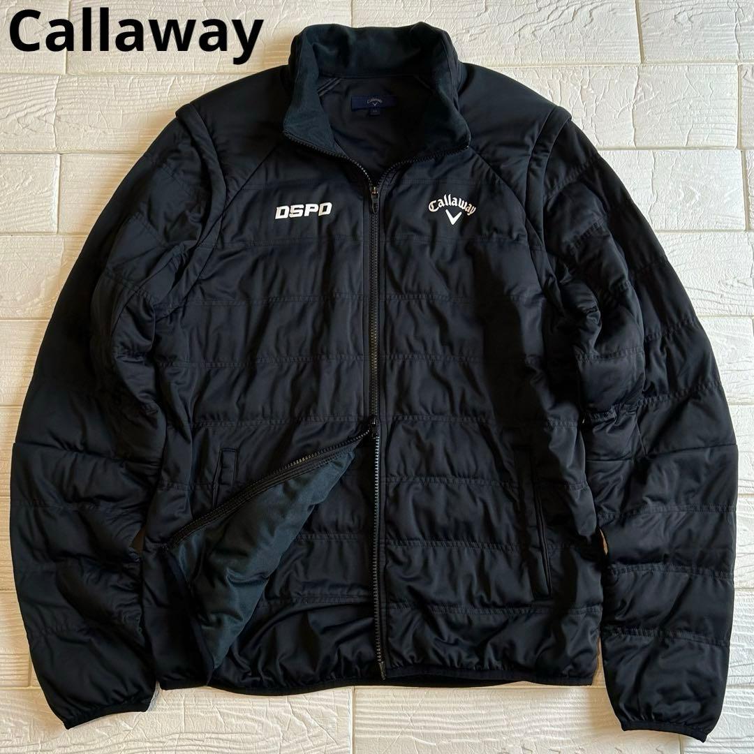 美品 Callaway ブラック 中綿 2way ジャケット 軽量 ダブルジップ