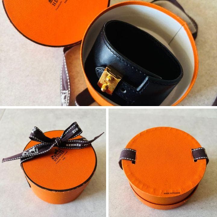 極美品✨エルメス ケリードッグ ブレスレット 黒 ゴールド金具 レザー 本革