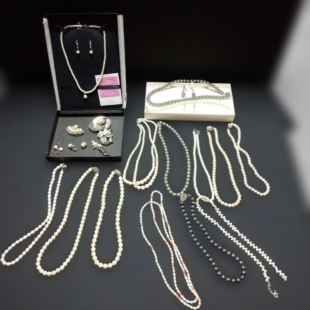 最終価格！パールネックレス アンティーク ブローチ イヤリング まとめ売り