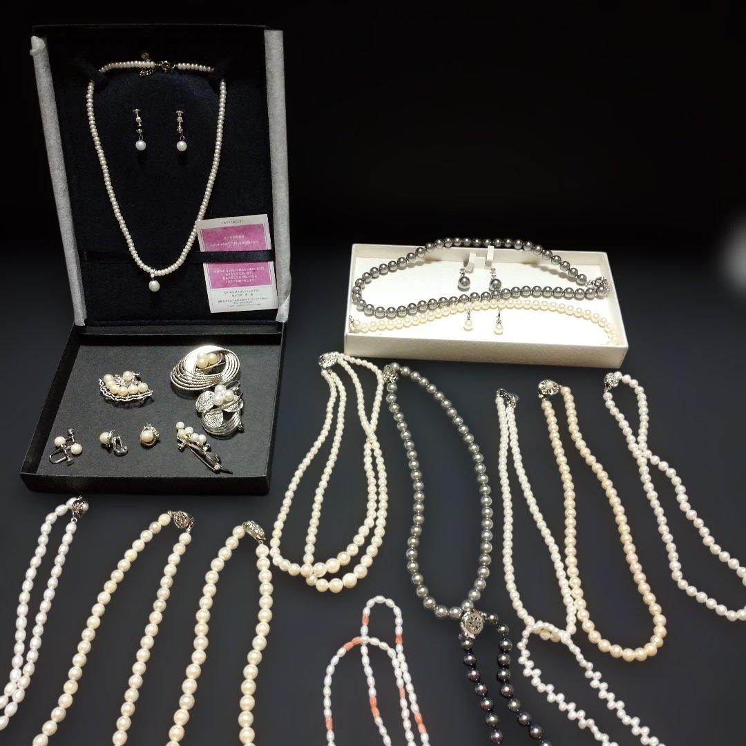 最終価格！パールネックレス アンティーク ブローチ イヤリング まとめ売り