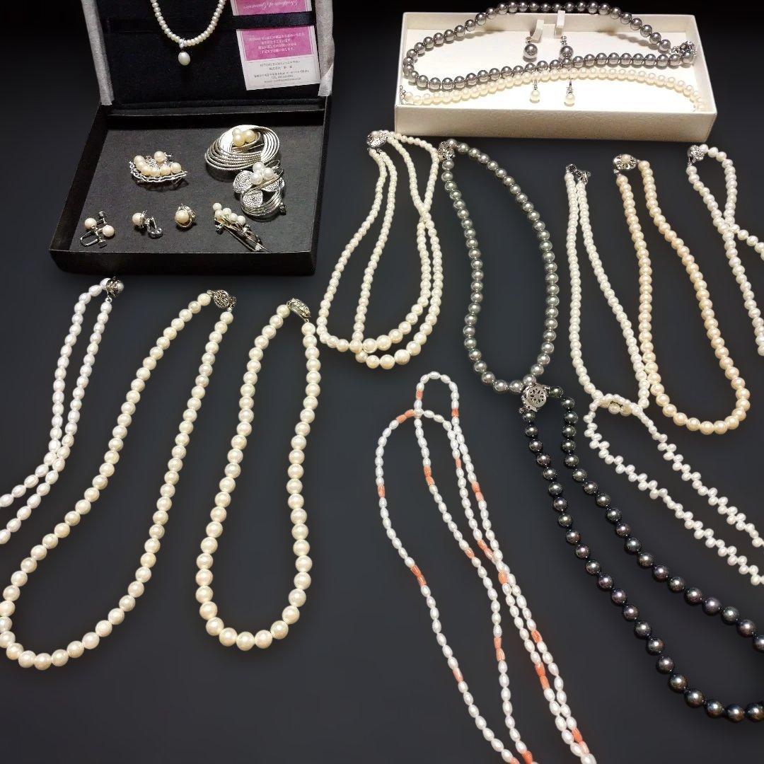 最終価格！パールネックレス アンティーク ブローチ イヤリング まとめ売り