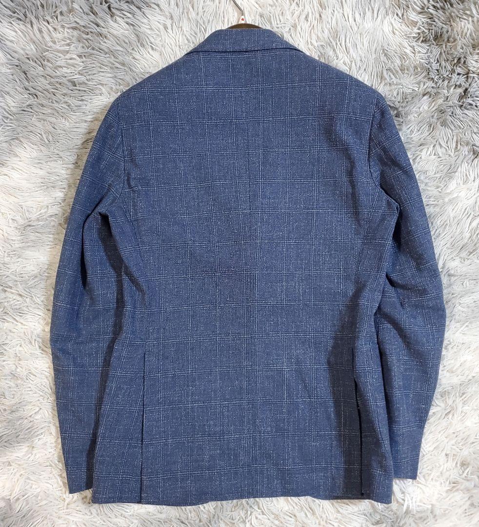 【良品】ラルディーニ　コットンリネンジャケット　近年タグ　ネイビー　44