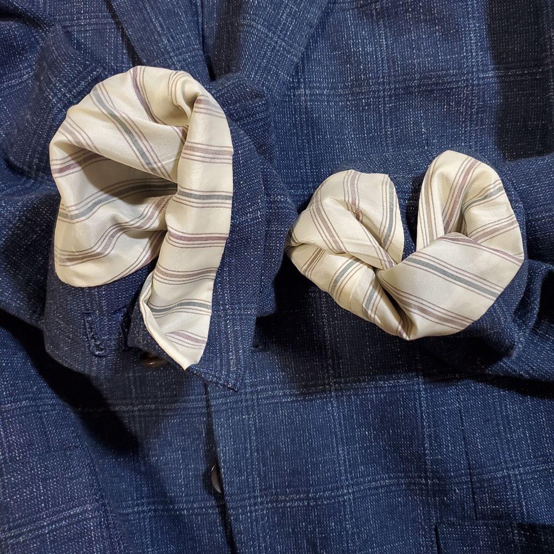 【良品】ラルディーニ　コットンリネンジャケット　近年タグ　ネイビー　44