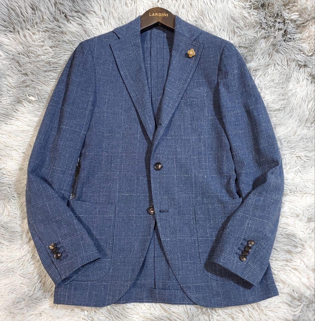 【良品】ラルディーニ　コットンリネンジャケット　近年タグ　ネイビー　44