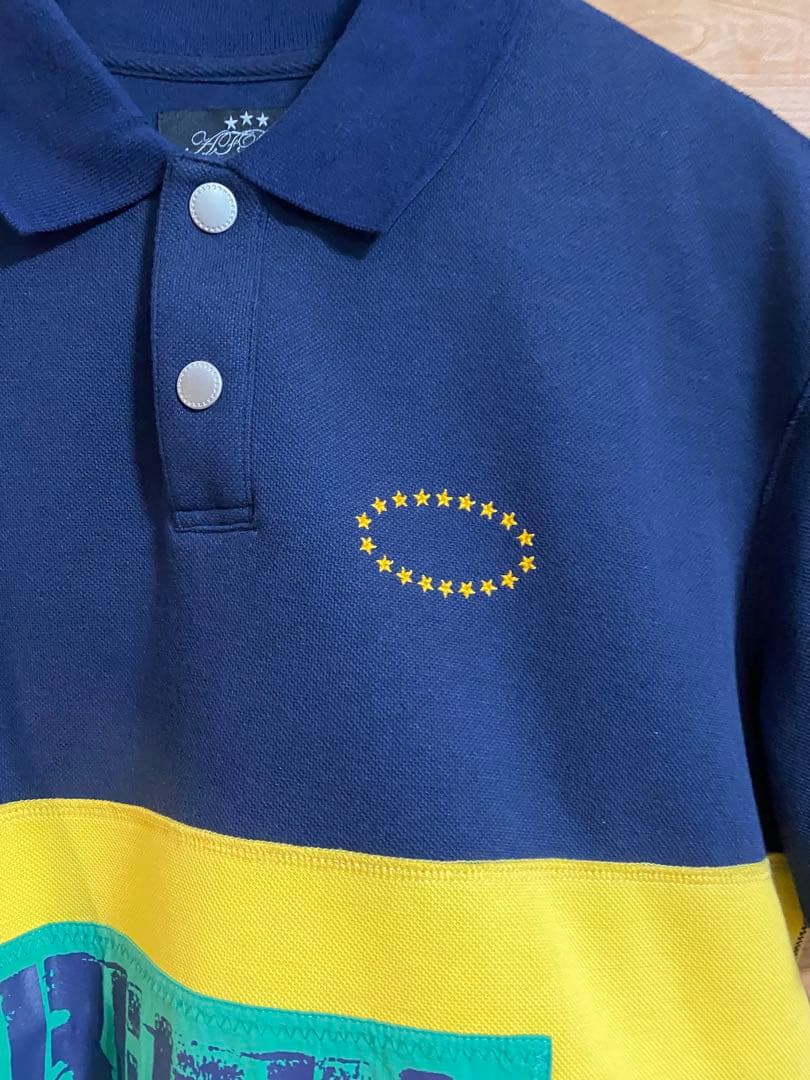 AFB ポロシャツ M ネイビー/イエロー/ブルー