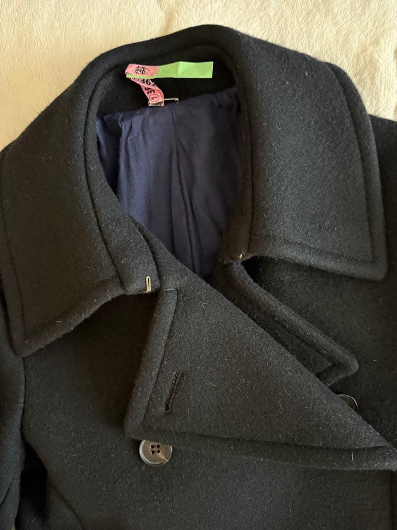 専用　美品　ドゥロワー　黒 ウール ピーコート 38