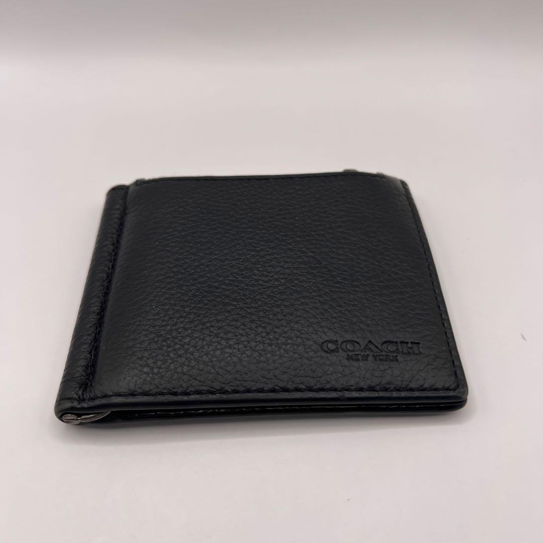 COACH C8272 二つ折り財布　マネークリップ　ブラック レザー　財布