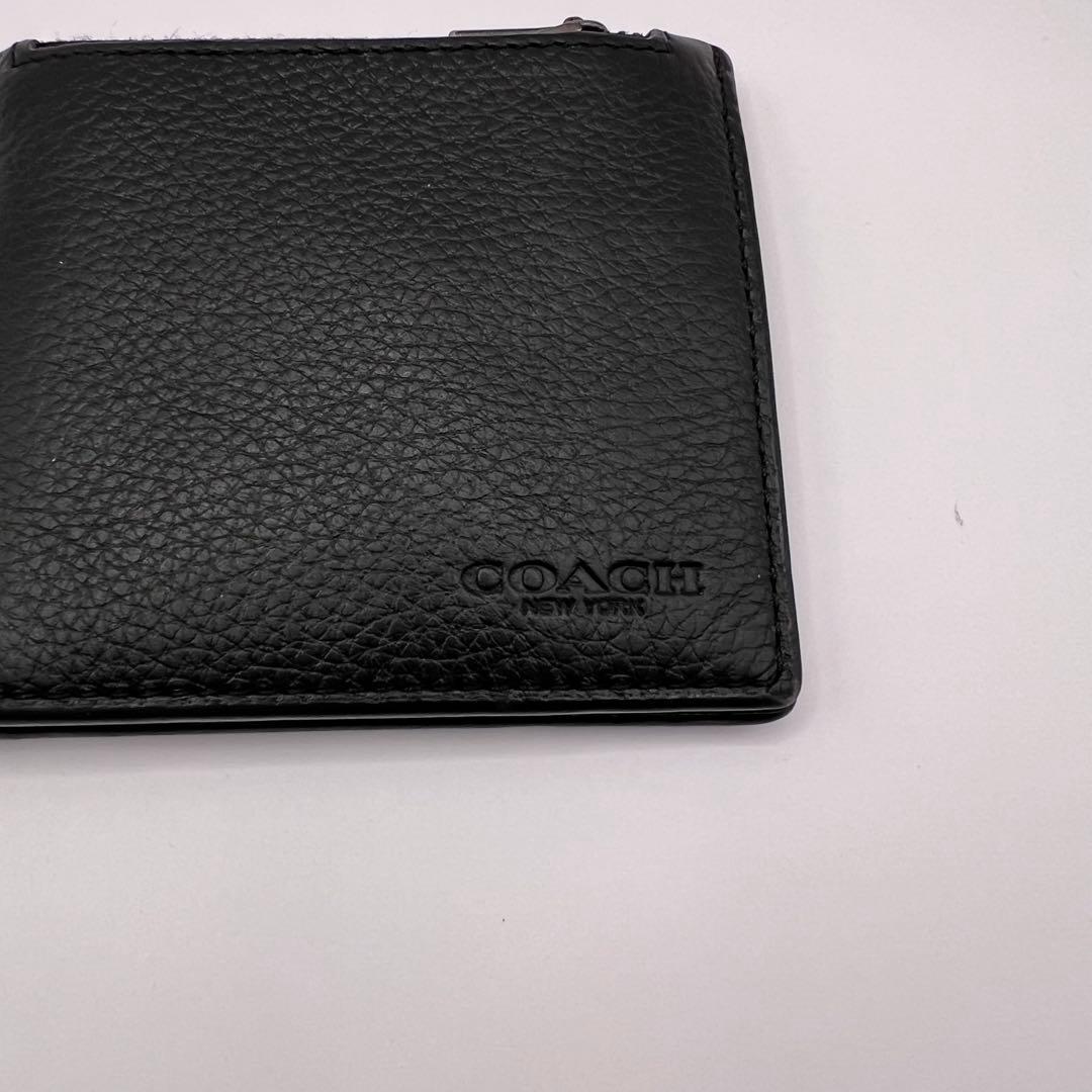 COACH C8272 二つ折り財布　マネークリップ　ブラック レザー　財布