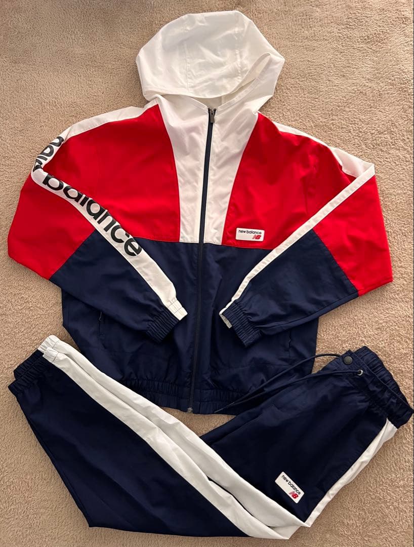 美品⭐︎ new balance セットアップ　赤/白/紺　ナイロンジャケット