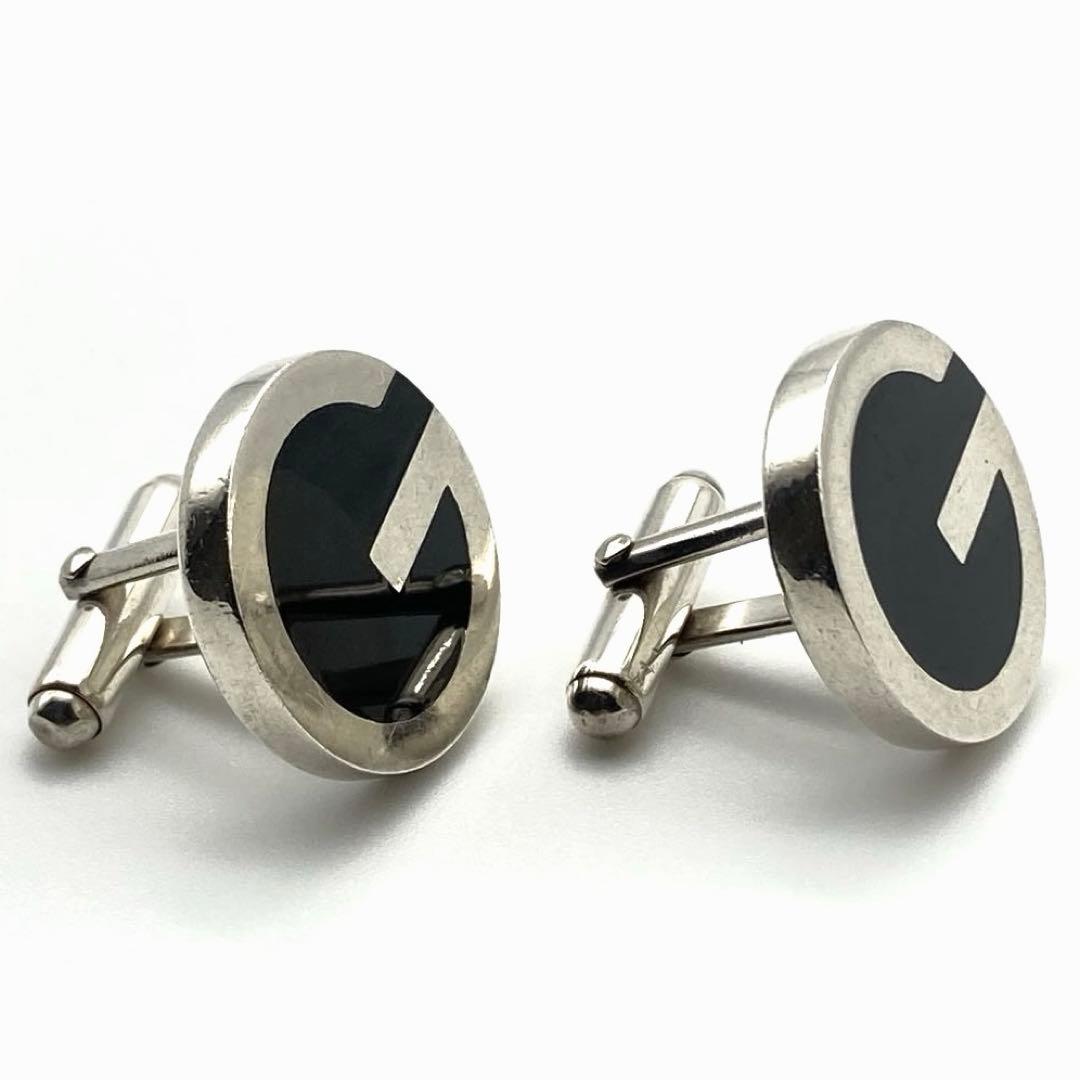 グッチ Gロゴ ラウンド カフリンクス カフス ボタン SV925 シルバー