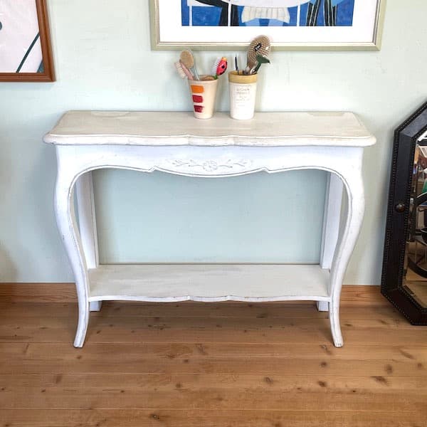 フレンチシャビィ　アンティーク調　コンソールテーブル　起立木工　アールヌーボー