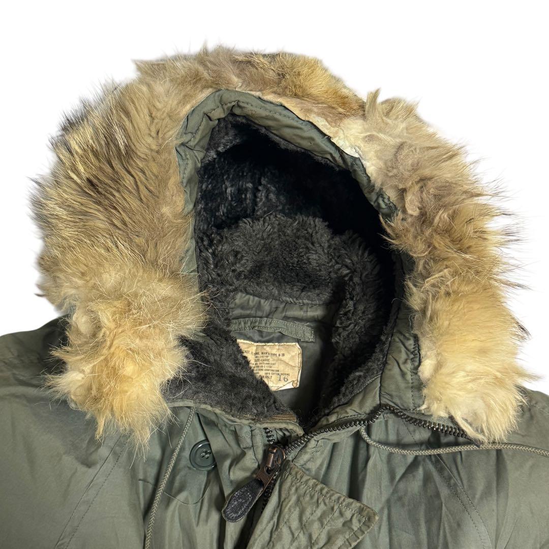 60s USAF N-3B フライトジャケット LARGE ミリタリーカーキ