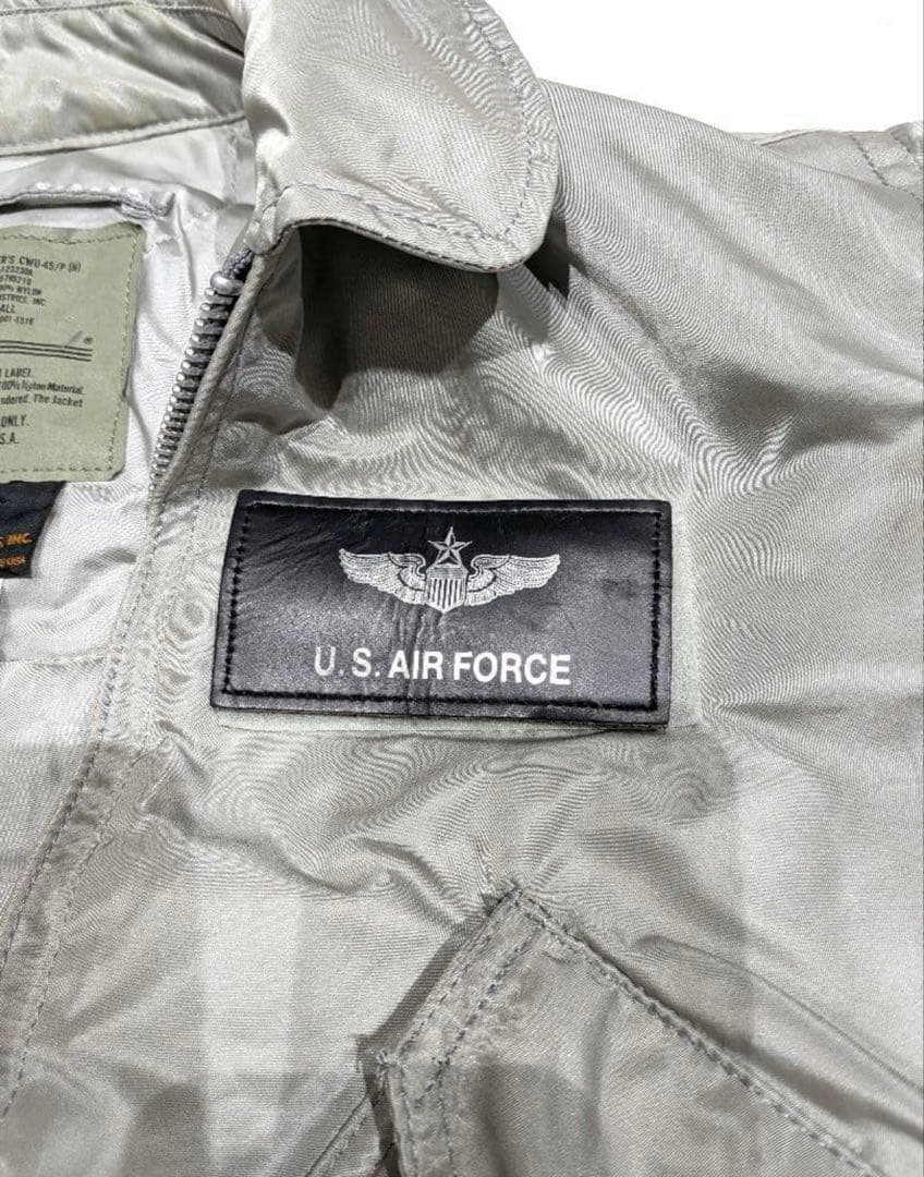 希少　アルファ 米軍 フライトジャケット　シルバー　短丈 厚手 ma1