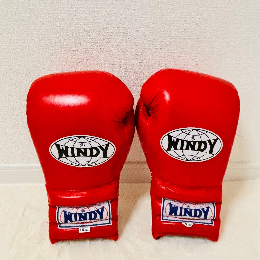 ＷＩＮＤＹ １６オンスグローブ　赤　紐式
